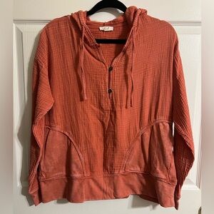 Easel Terracotta Hooded Top
